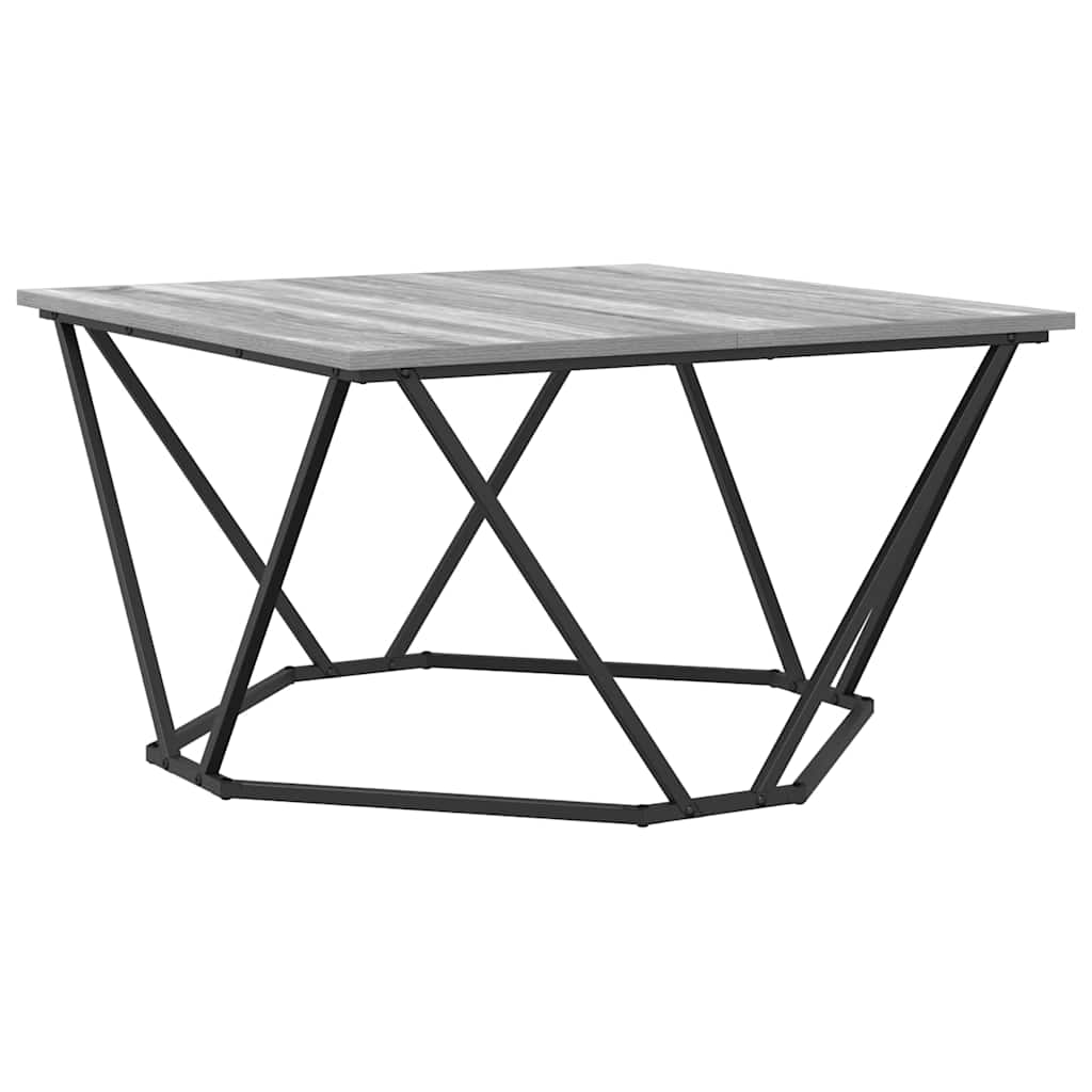 Kava Stol Siva Sonoma 80 x 80 x 45 cm Inženjerska drva i čelik