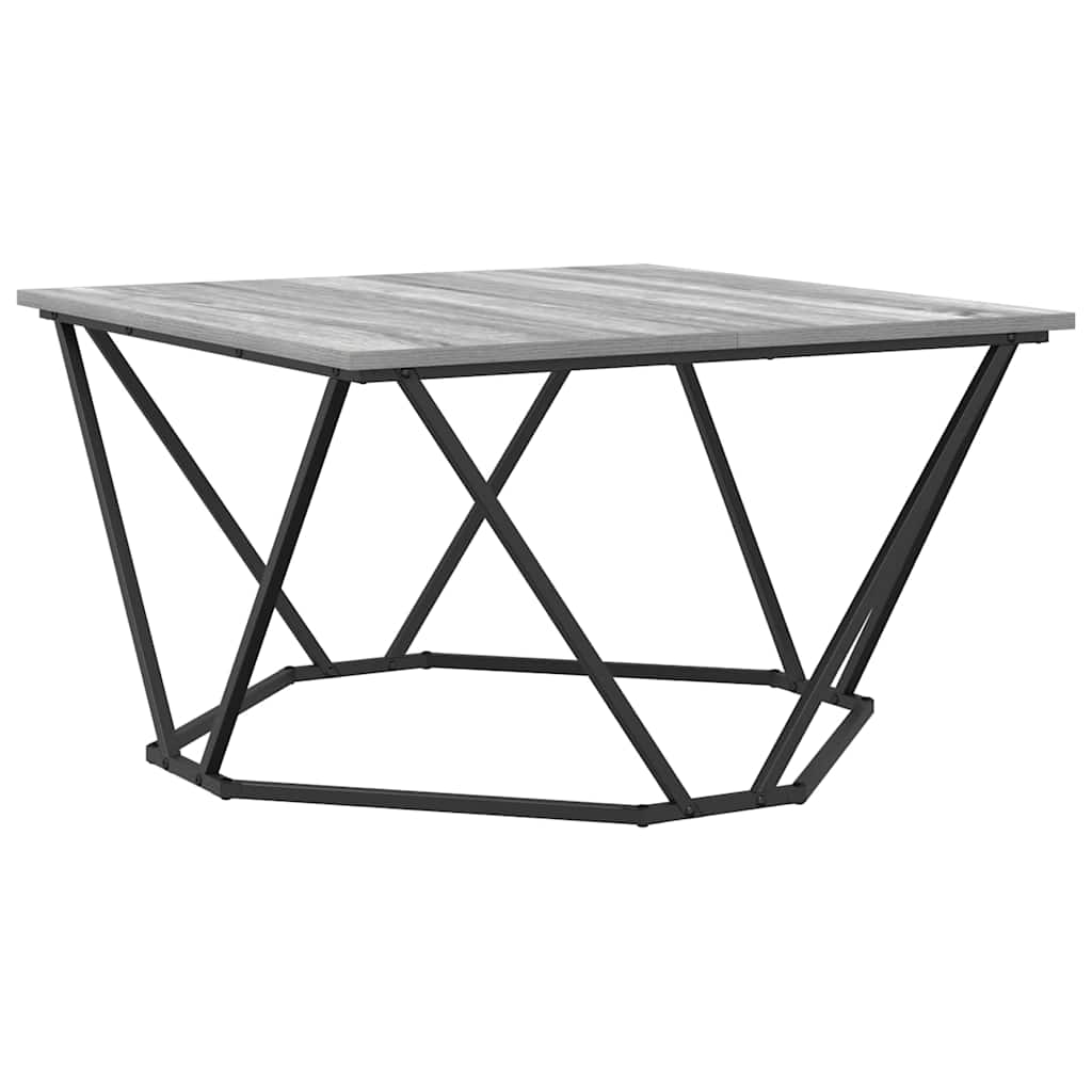 Kava Stol Siva Sonoma 80 x 80 x 45 cm Inženjerska drva i čelik