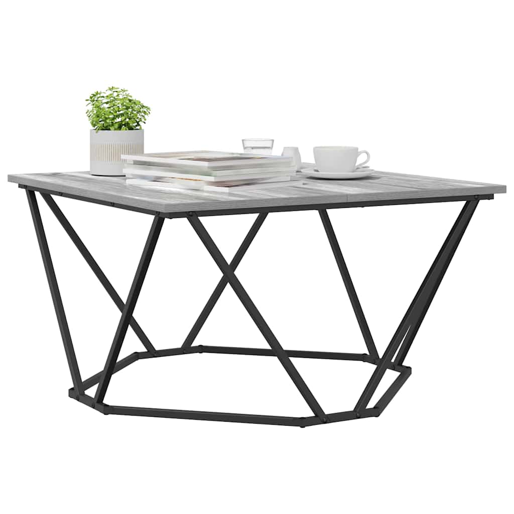 Kava Stol Siva Sonoma 80 x 80 x 45 cm Inženjerska drva i čelik