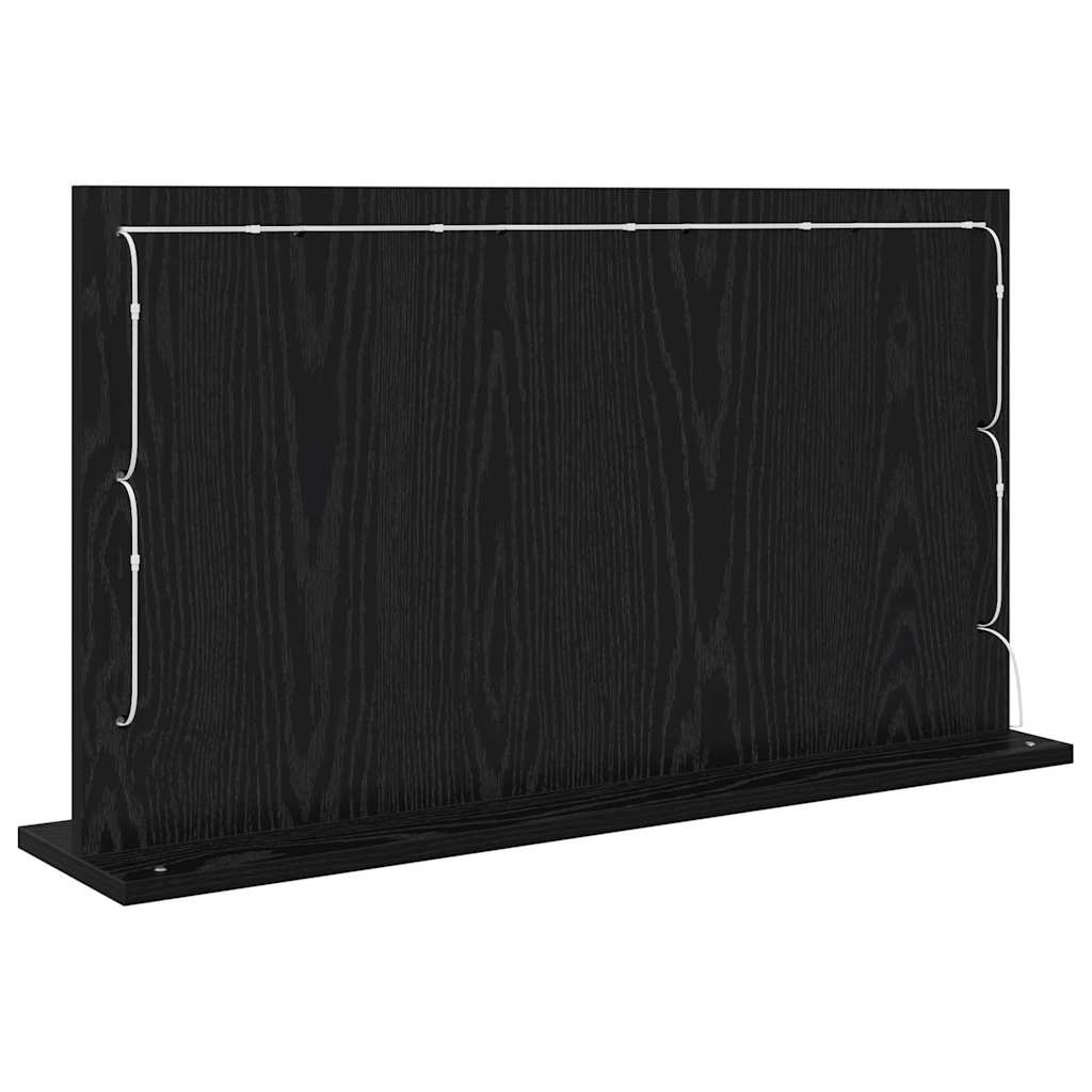 Ogledalo za Toalet Pravokutni Crni hrast 80 x 45 x 18 cm