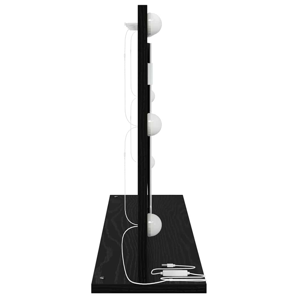Ogledalo za Toalet Pravokutni Crni hrast 80 x 45 x 18 cm