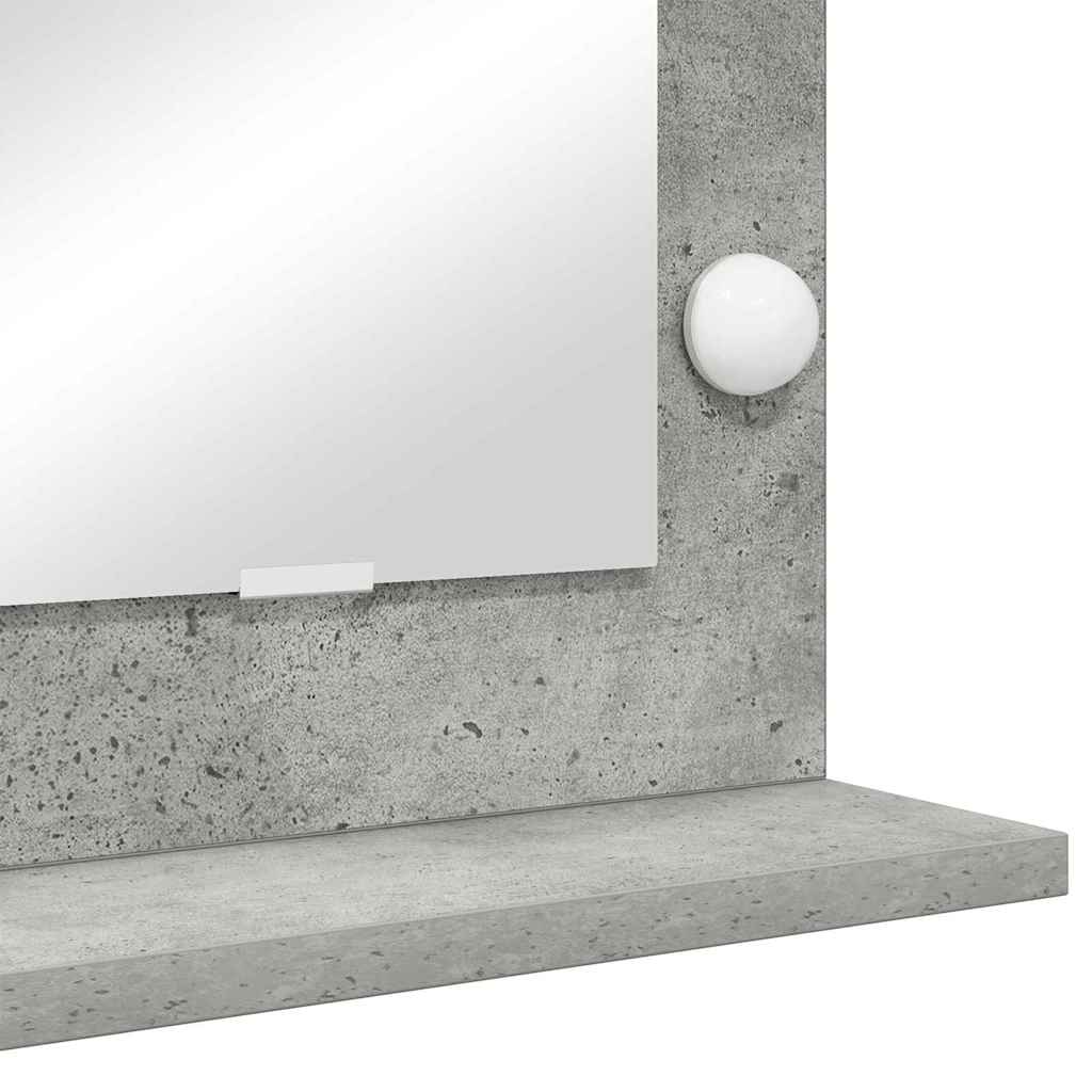 Ogledalo za Toalet Pravokutni Betonski sivi 80 x 45 x 18 cm