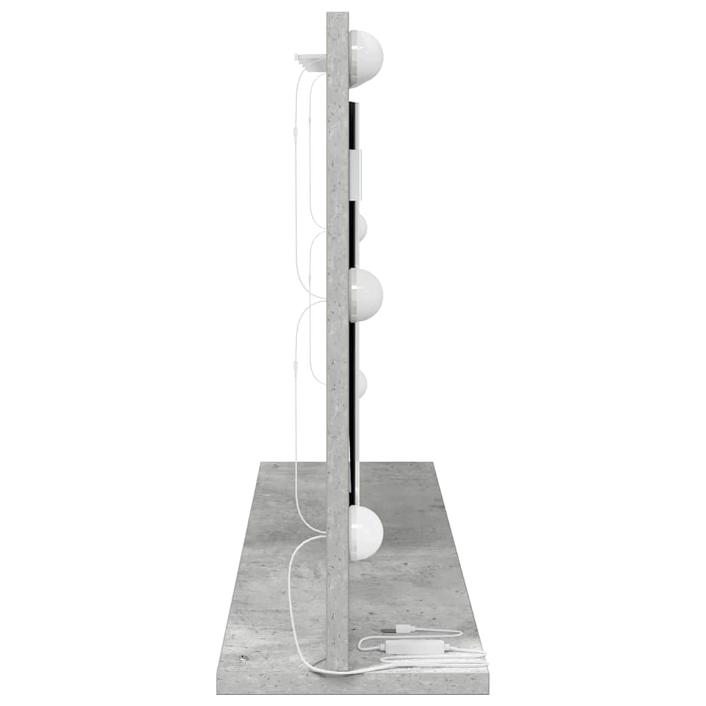 Ogledalo za Toalet Pravokutni Betonski sivi 80 x 45 x 18 cm