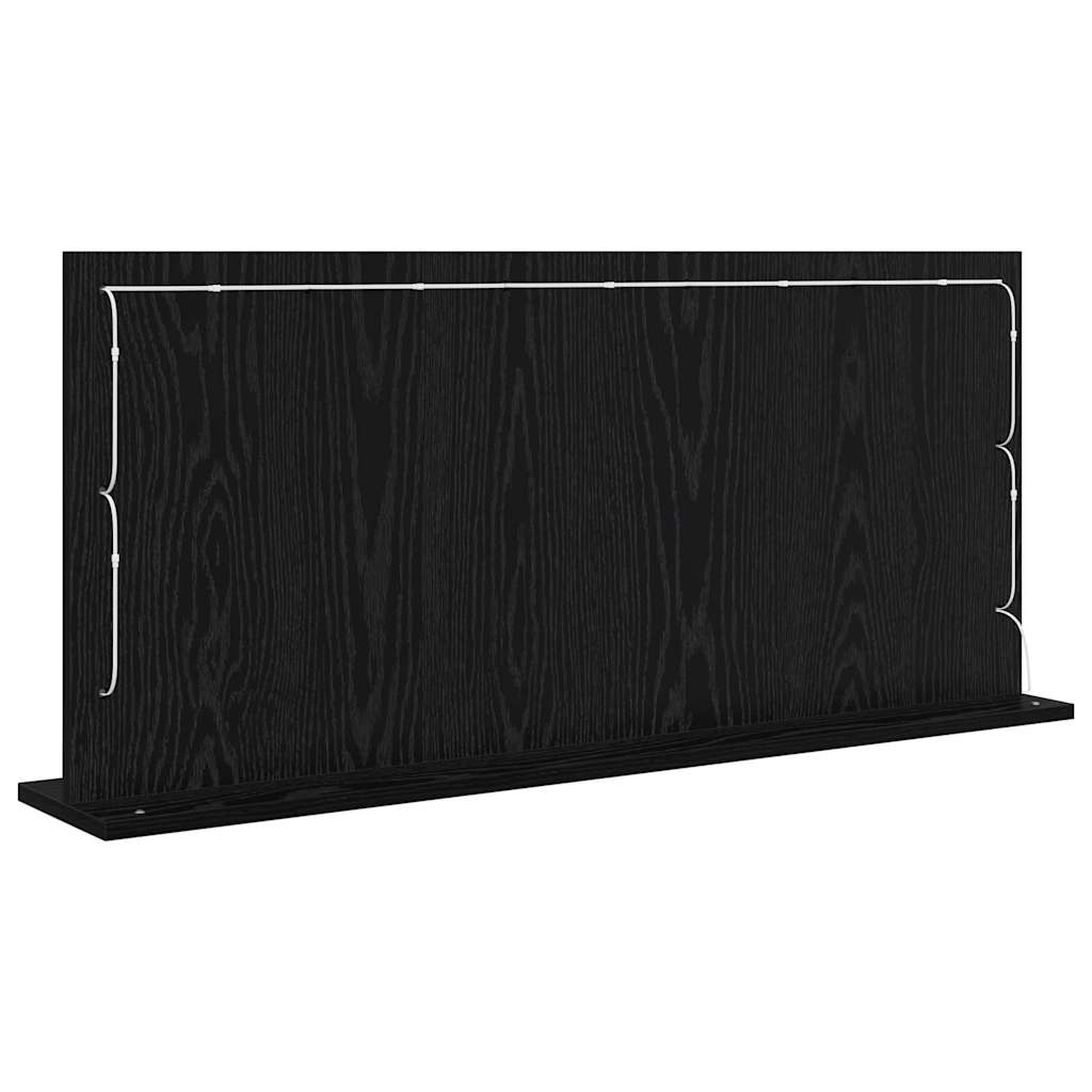 Ogledalo za Toalet Pravokutni Crni hrast 100 x 45 x 18 cm
