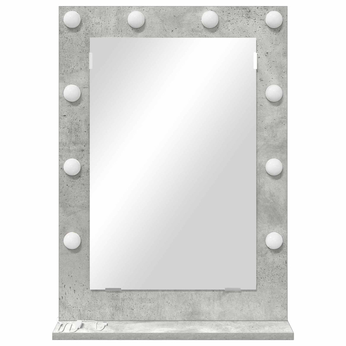 Ogledalo za Toalet Pravokutni Betonski sivi 70 x 50 x 18 cm