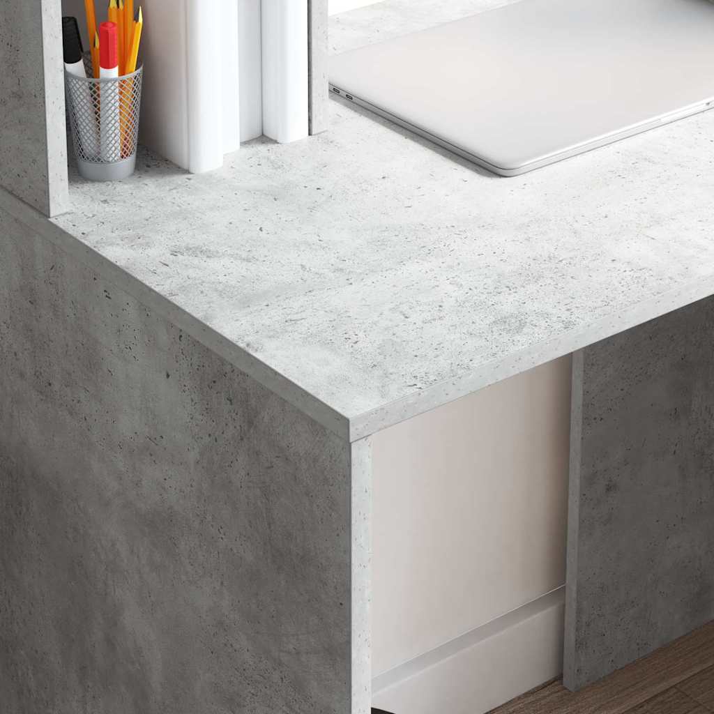 Stol s policom Betonski sivi 91 x 50 x 149 cm Konstruirano drvo