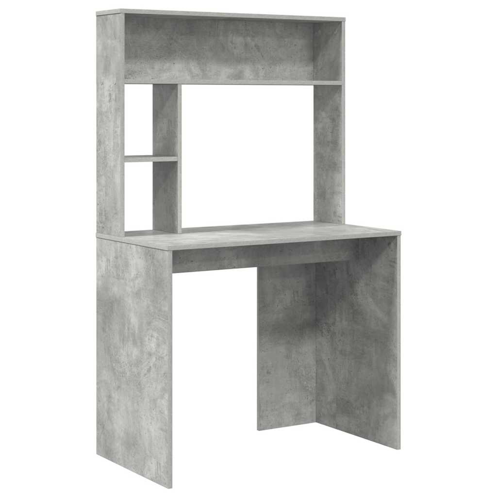 Stol s policom Betonski sivi 91 x 50 x 149 cm Konstruirano drvo