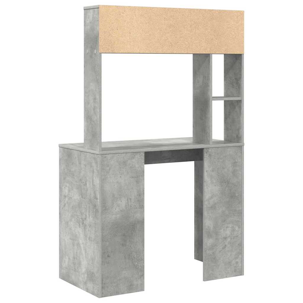 Stol s policom Betonski sivi 91 x 50 x 149 cm Konstruirano drvo