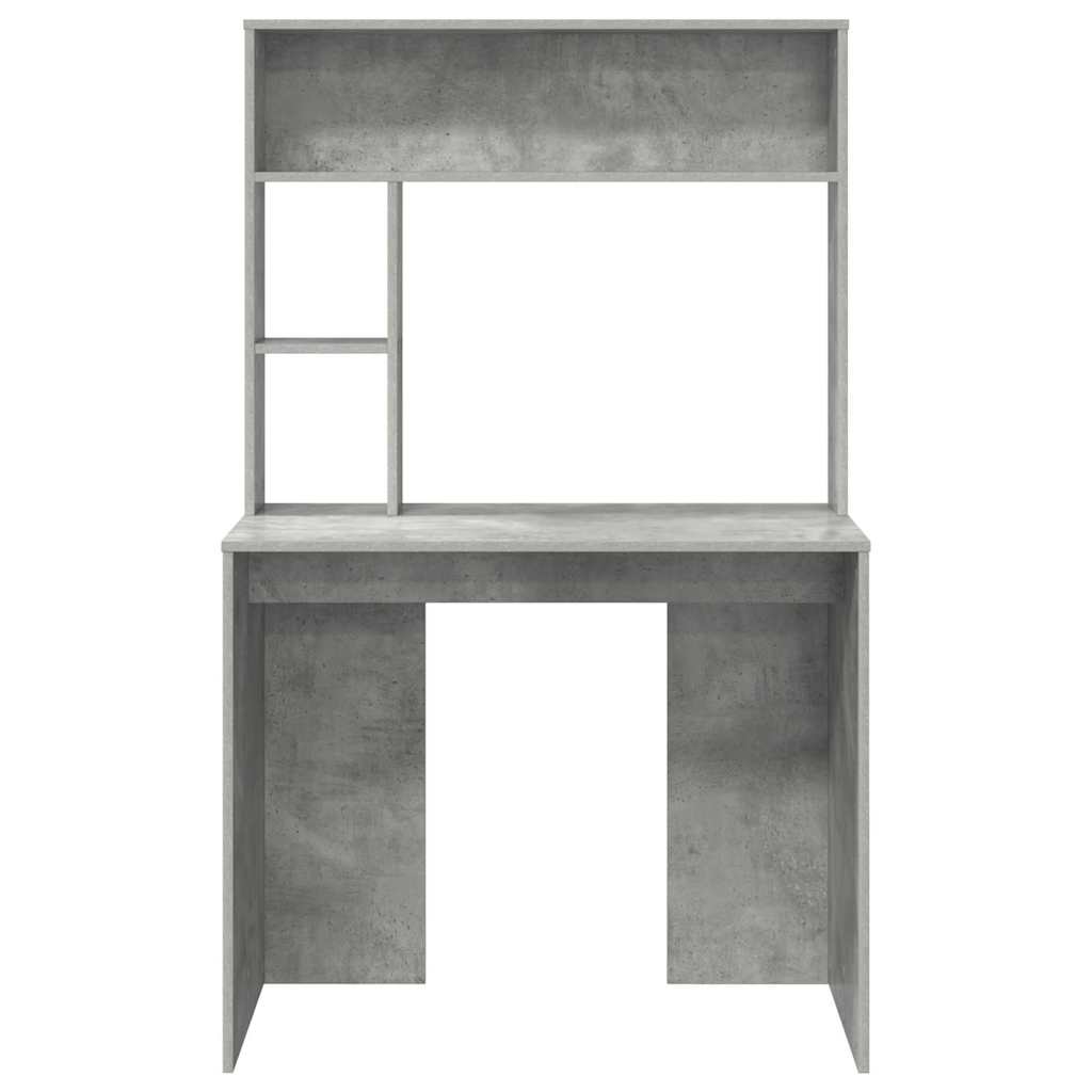 Stol s policom Betonski sivi 91 x 50 x 149 cm Konstruirano drvo
