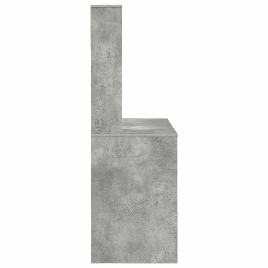 Stol s policom Betonski sivi 91 x 50 x 149 cm Konstruirano drvo