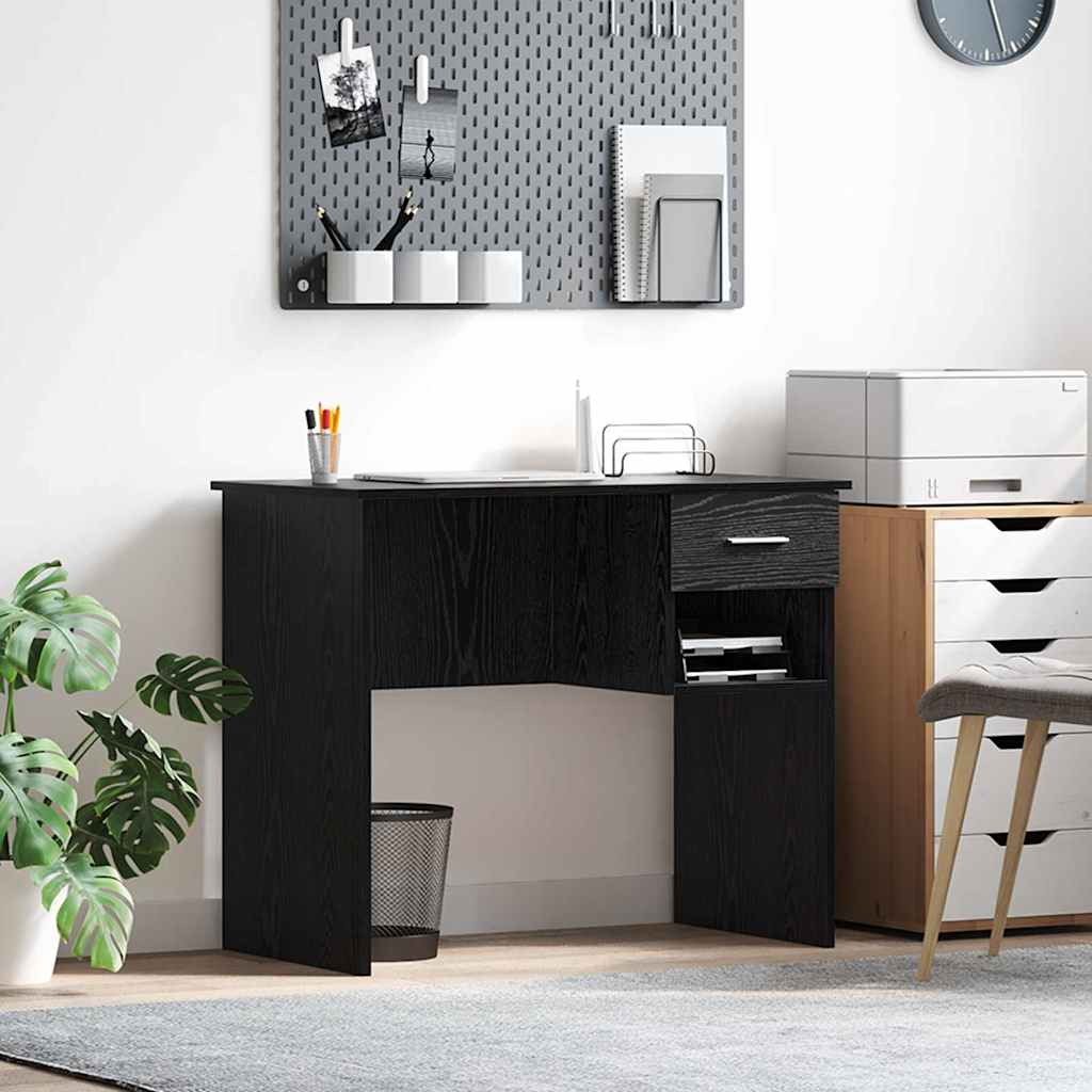 Stol s ladicama Crni hrast 90 x 49 x 75 cm Konstruirano drvo