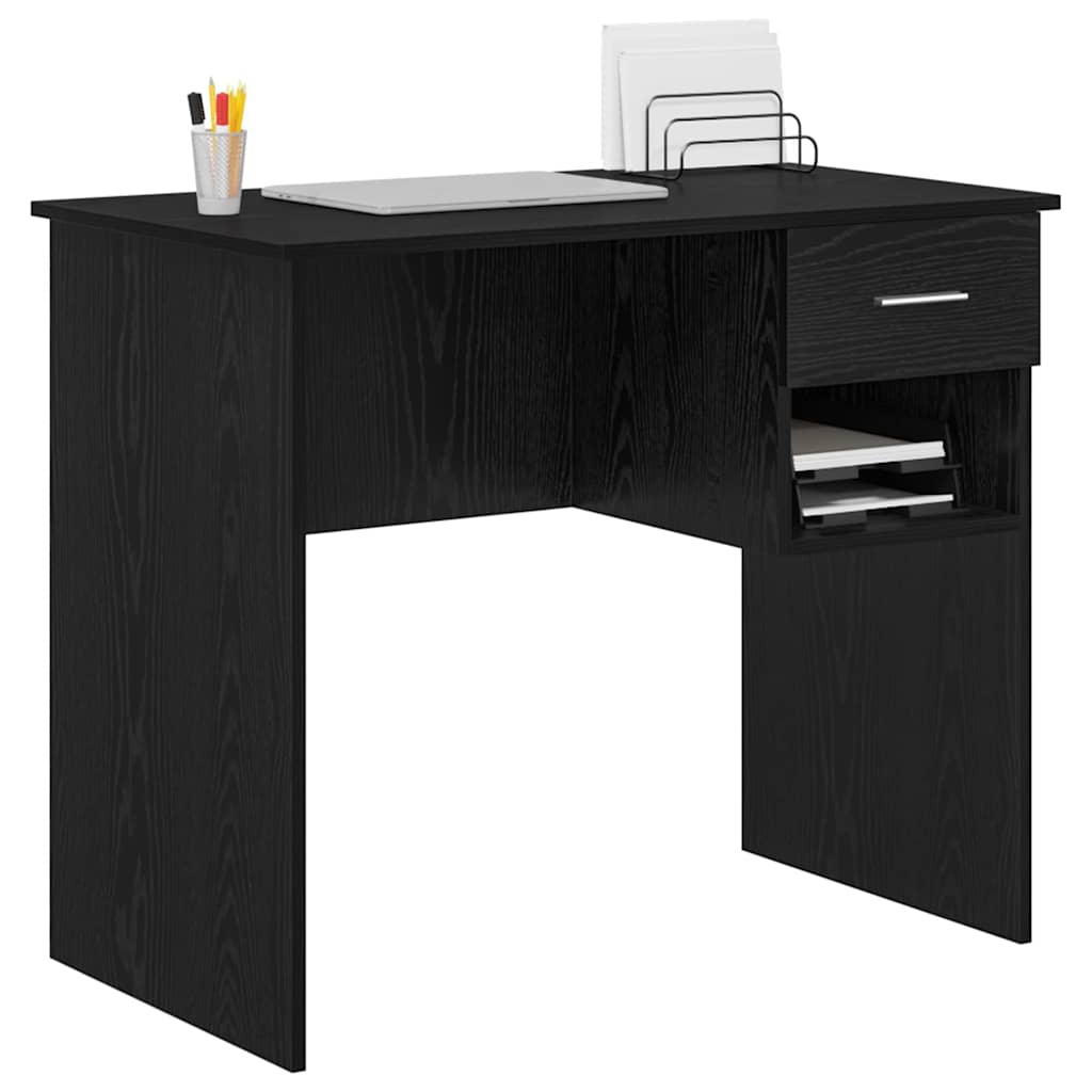 Stol s ladicama Crni hrast 90 x 49 x 75 cm Konstruirano drvo