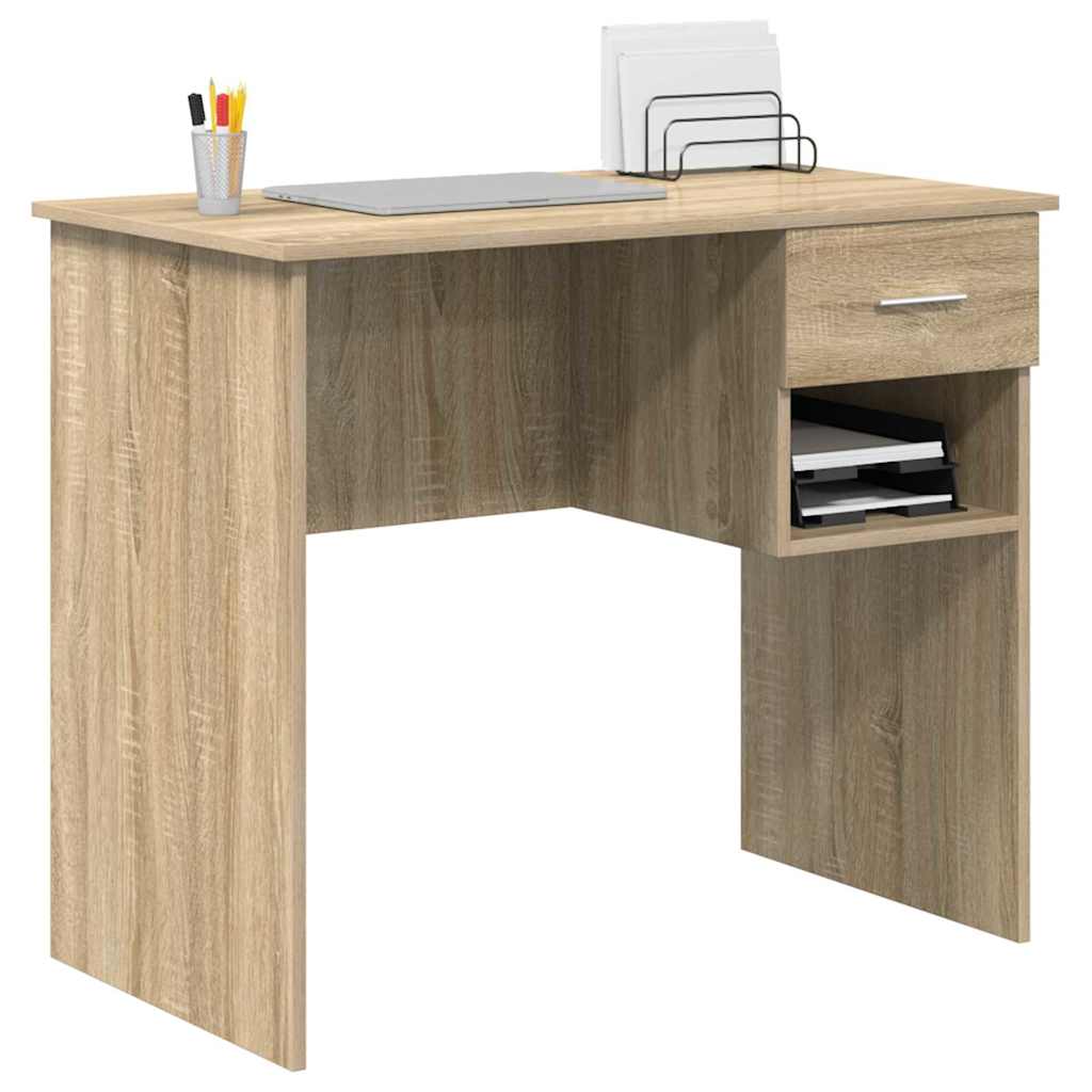 Stol s ladicama Sonoma hrast 90 x 49 x 75 cm Konstruirano drvo