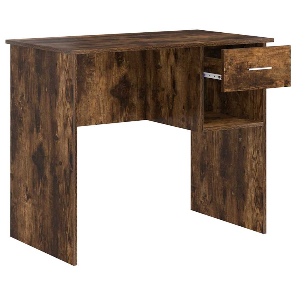 Stol s policom Dimljeni hrast 90 x 49 x 75 cm Konstruirano drvo