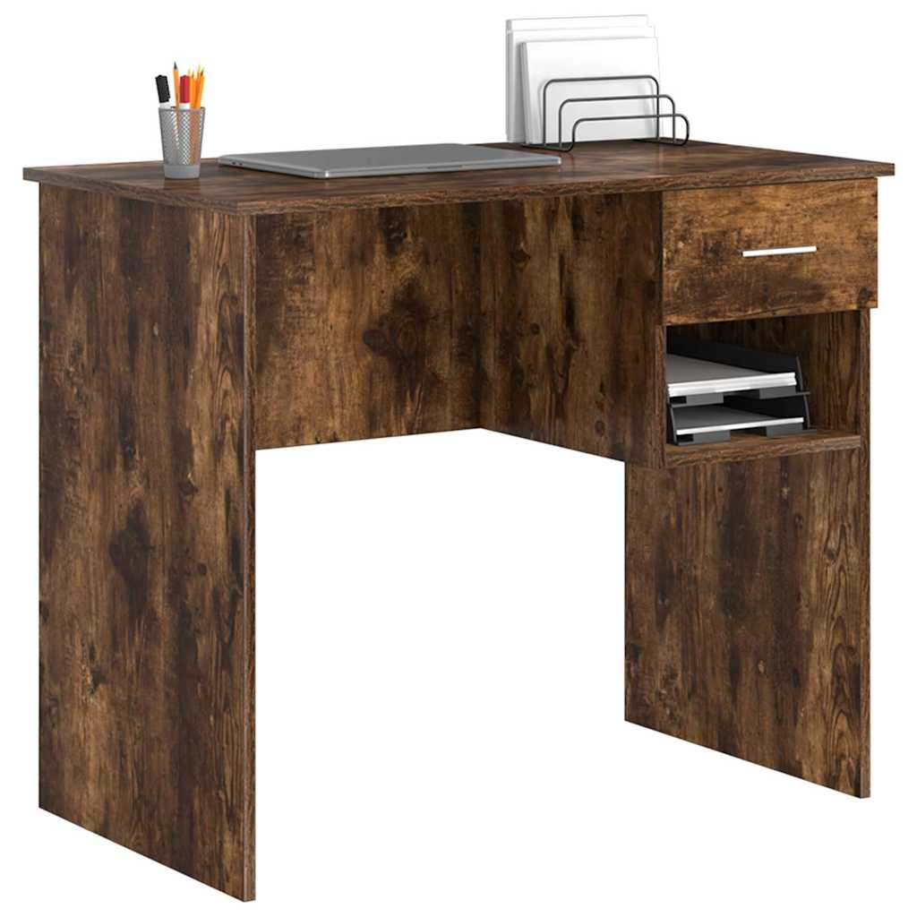 Stol s policom Dimljeni hrast 90 x 49 x 75 cm Konstruirano drvo