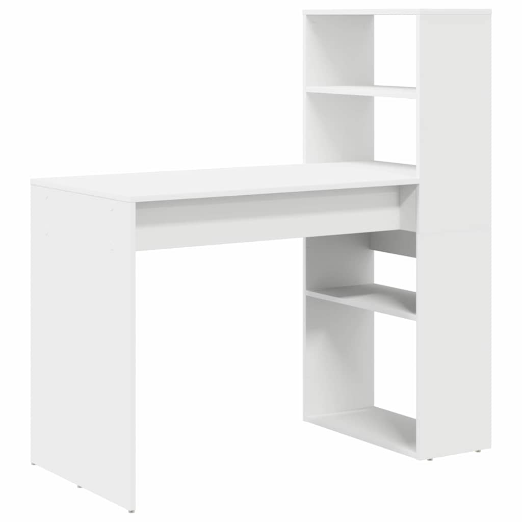 Stol s policom Bijelo 113 x 54 x 120 cm Konstruirano drvo