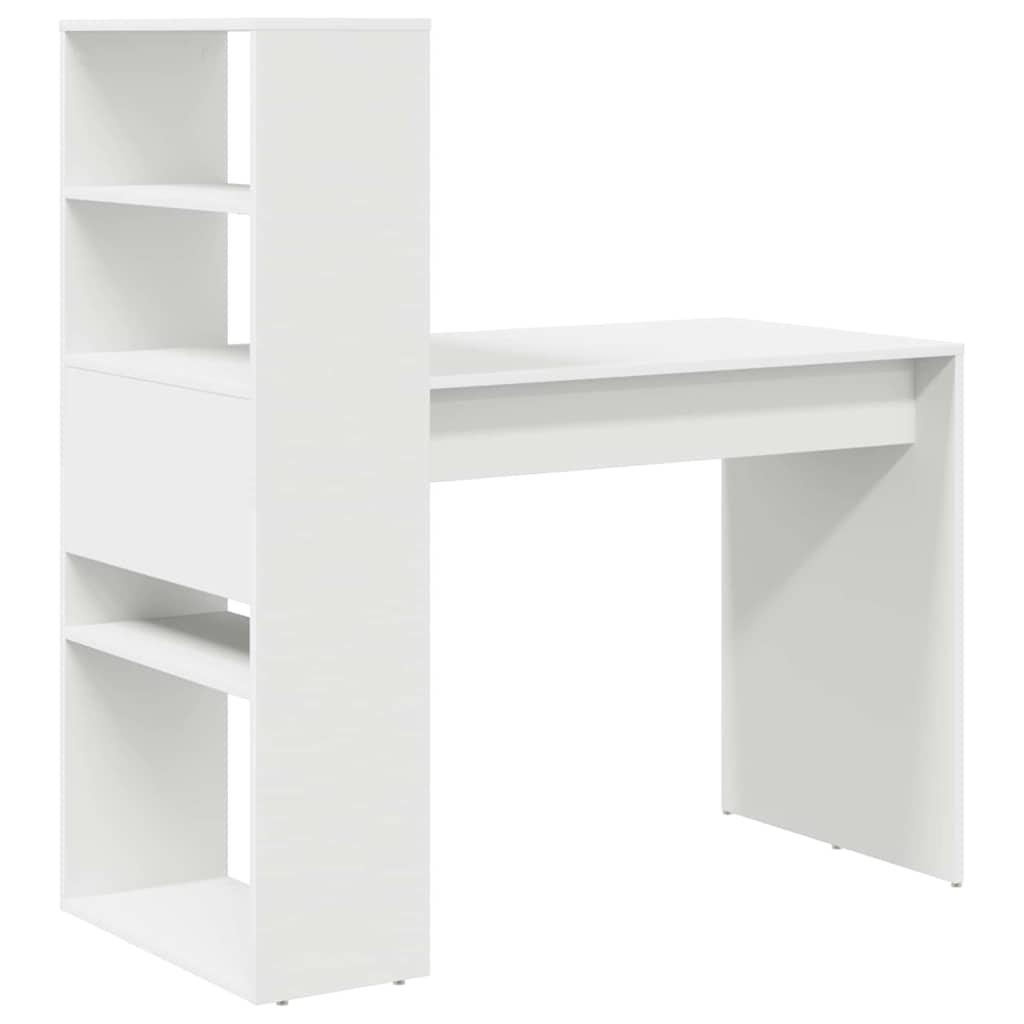 Stol s policom Bijelo 113 x 54 x 120 cm Konstruirano drvo