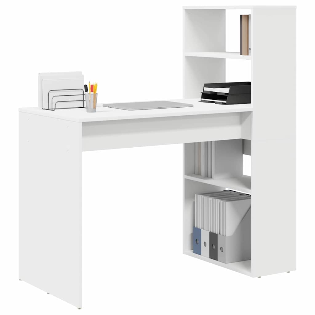 Stol s policom Bijelo 113 x 54 x 120 cm Konstruirano drvo