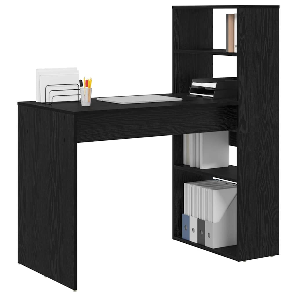Stol s policom Crni hrast 113 x 54 x 120 cm Konstruirano drvo