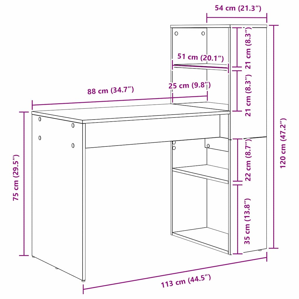 Stol Dimljeni hrast 113 x 54 x 120 cm Konstruirano drvo