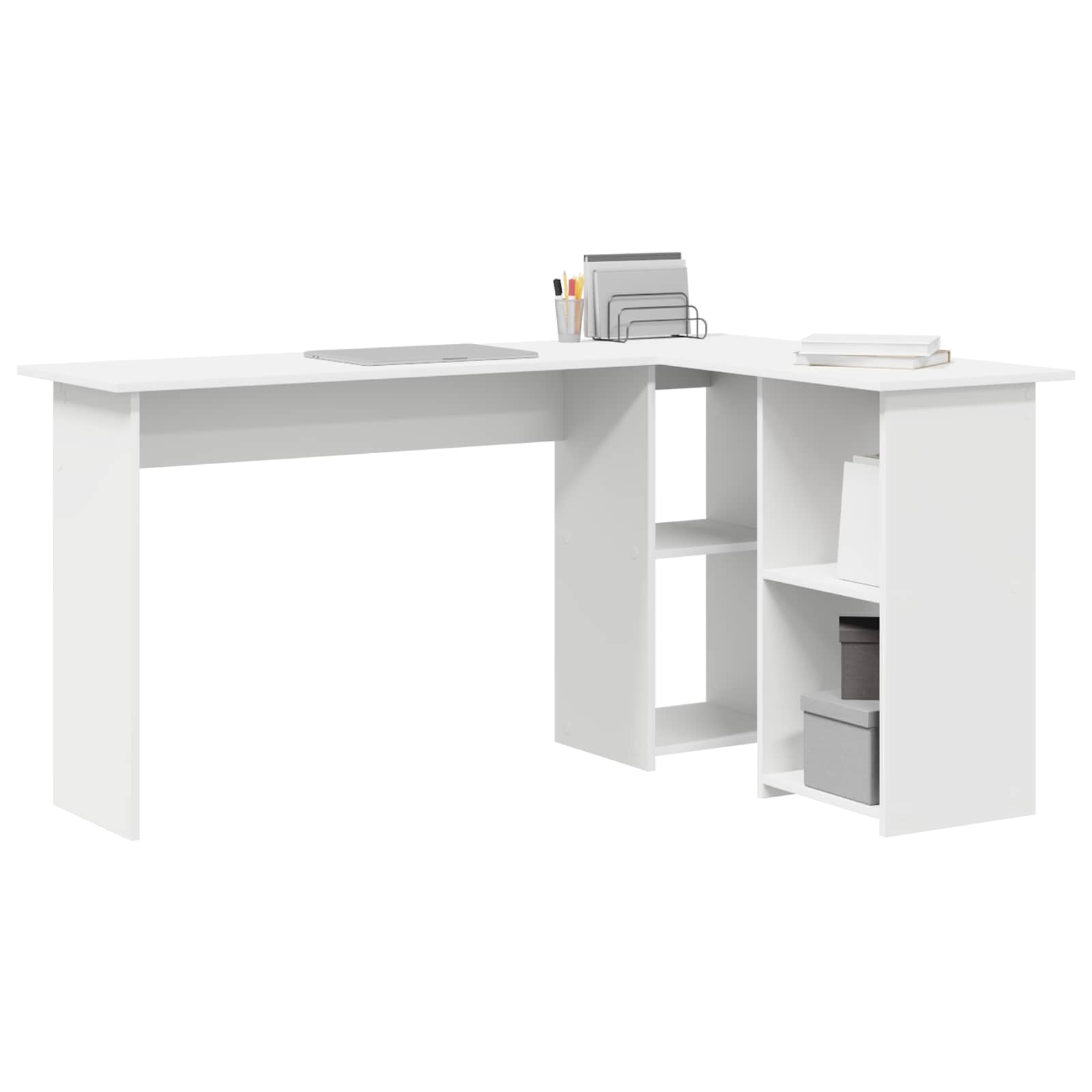 Stol s policom Bijelo 142 x 102 x 73 cm Konstruirano drvo