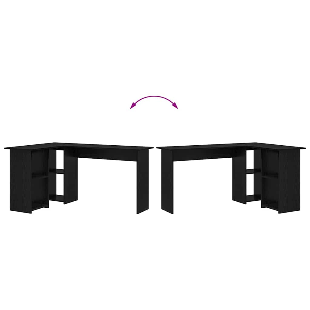 Stol s policom Crni hrast 142 x 102 x 73 cm Konstruirano drvo