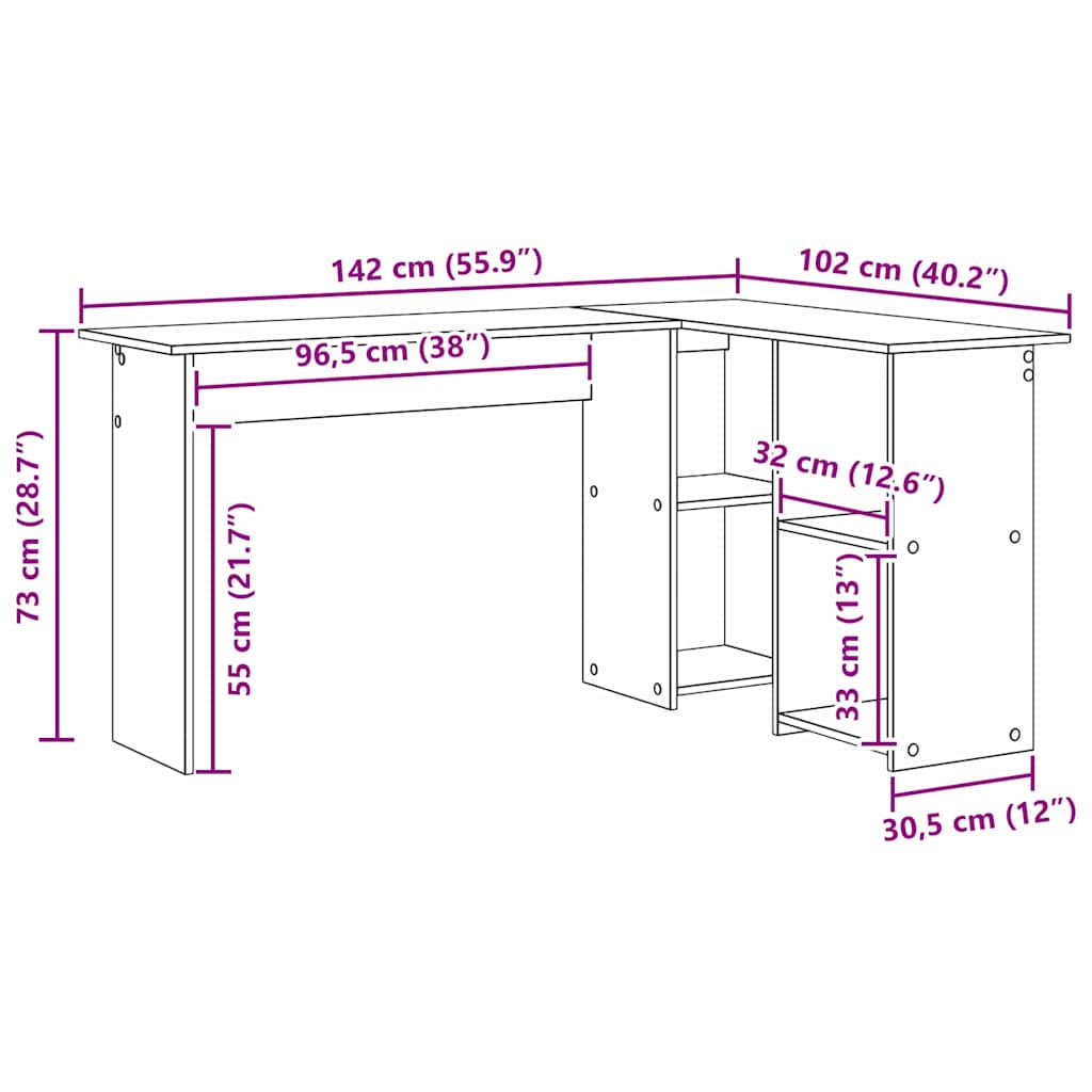Stol Dimljeni hrast 142 x 102 x 73 cm Konstruirano drvo