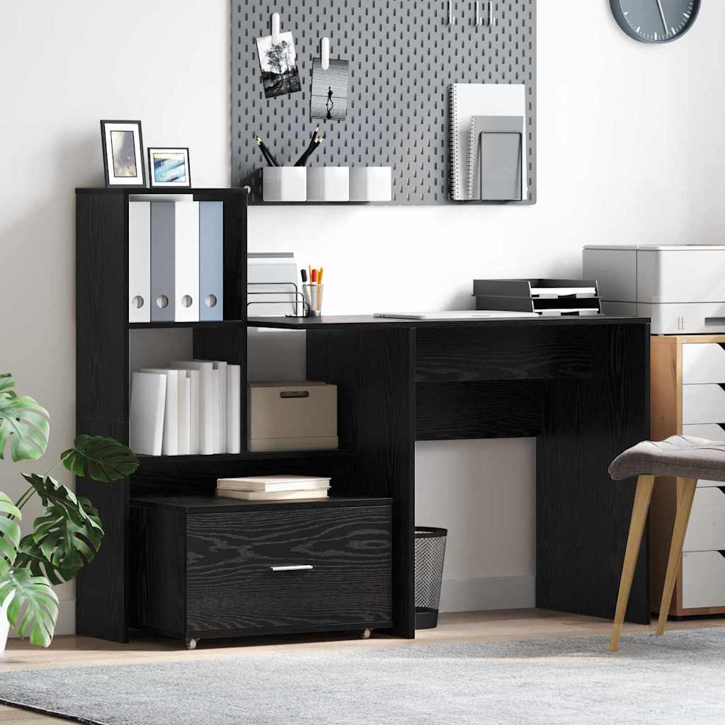 Ormar s ladicama s kotačem Crni hrast 55 x 45 x 31 cm