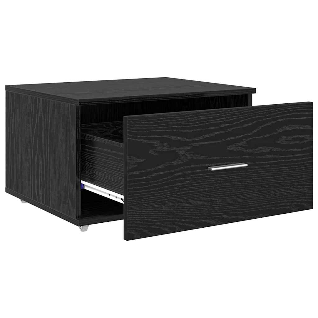 Ormar s ladicama s kotačem Crni hrast 55 x 45 x 31 cm