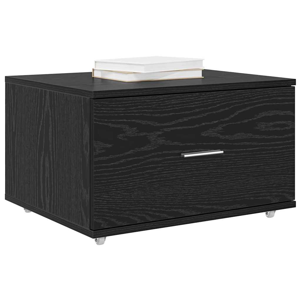 Ormar s ladicama s kotačem Crni hrast 55 x 45 x 31 cm