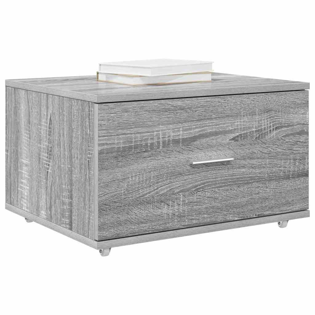 Ormar s ladicama s kotačem Siva Sonoma 55 x 45 x 31 cm