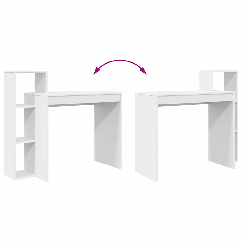 Stol s policom Bijelo 100 x 40 x 90 cm Konstruirano drvo
