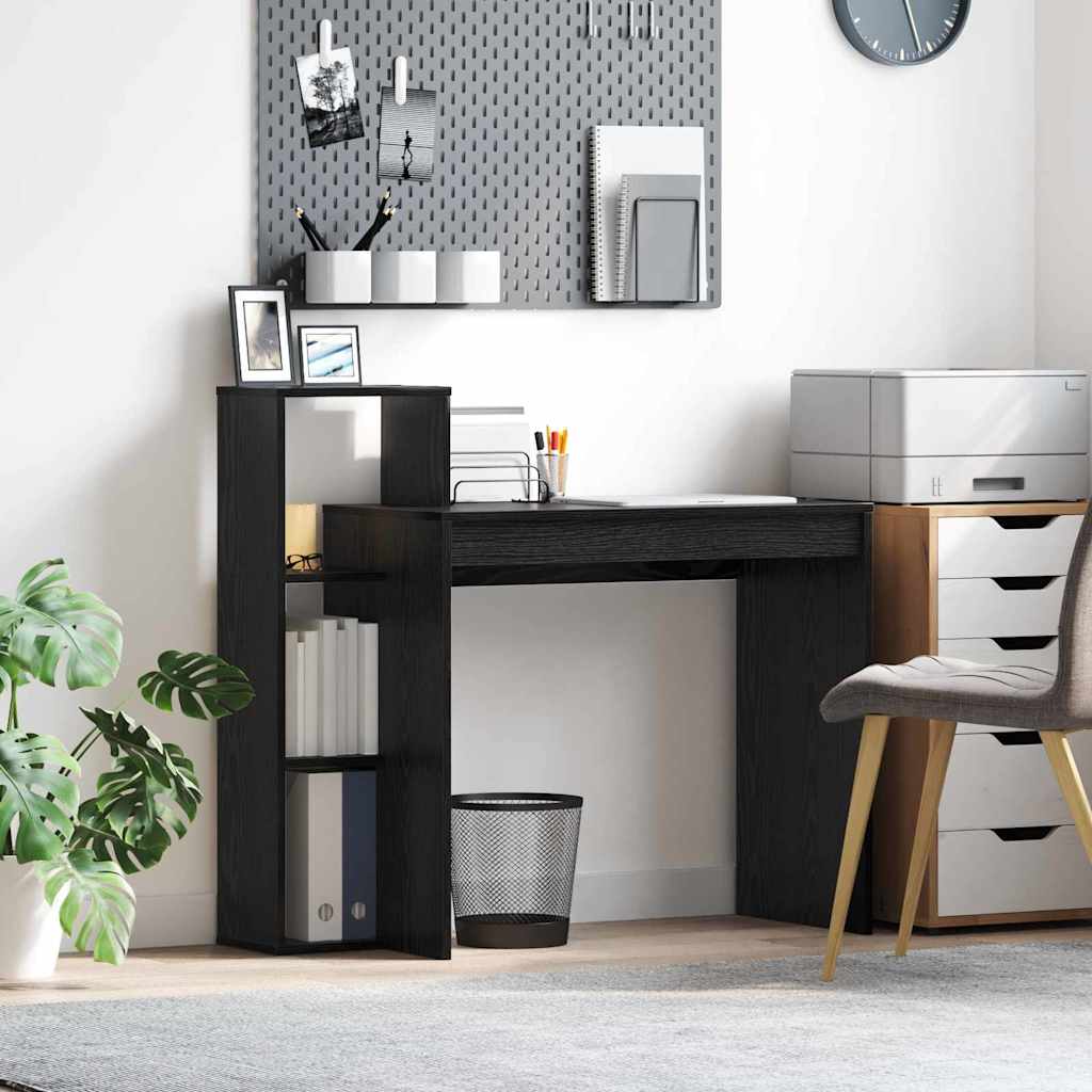 Stol s policom Crni hrast 100 x 40 x 90 cm Konstruirano drvo