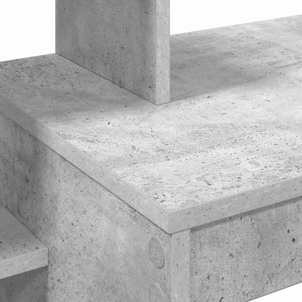 Stol s policom Betonski sivi 100 x 40 x 90 cm Konstruirano drvo