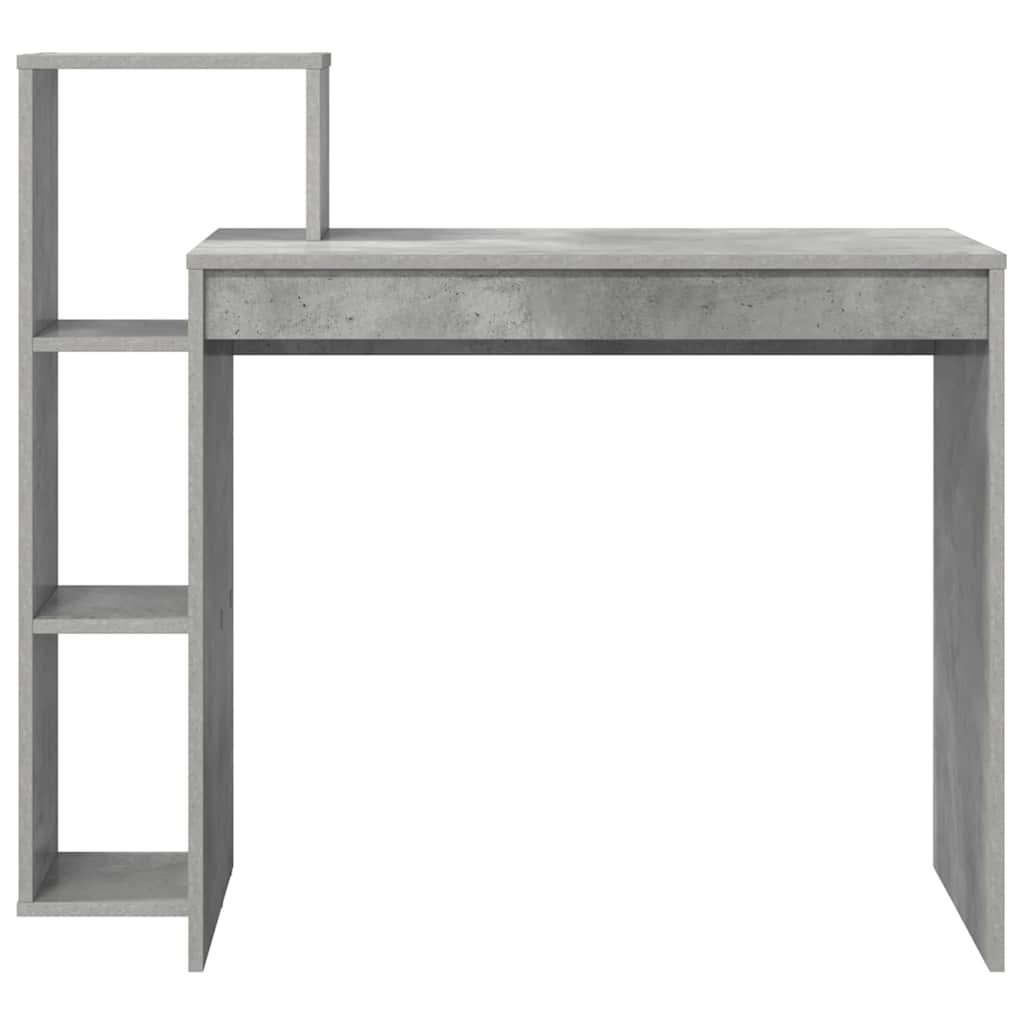 Stol s policom Betonski sivi 100 x 40 x 90 cm Konstruirano drvo