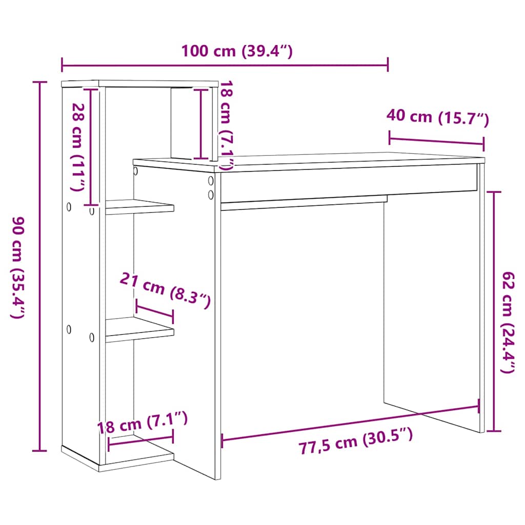 Stol Dimljeni hrast 100 x 40 x 90 cm Konstruirano drvo
