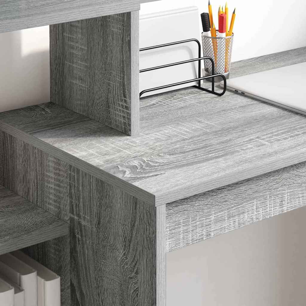 Stol s policom Siva Sonoma 100 x 40 x 90 cm Konstruirano drvo