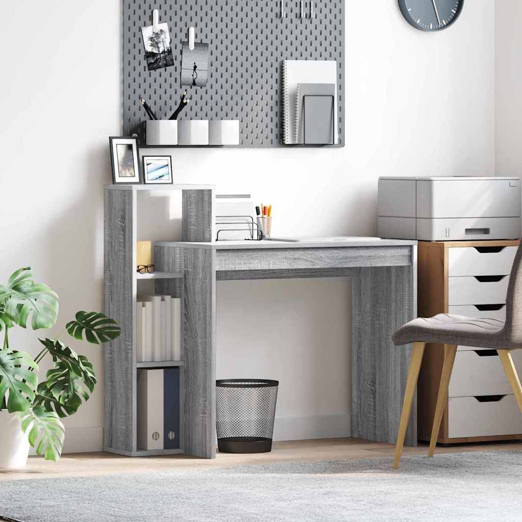 Stol s policom Siva Sonoma 100 x 40 x 90 cm Konstruirano drvo