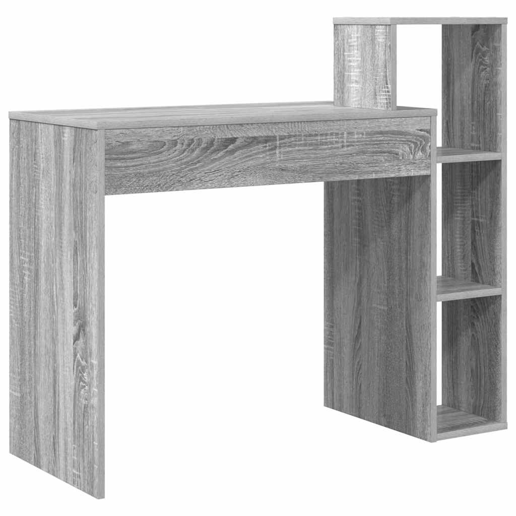 Stol s policom Siva Sonoma 100 x 40 x 90 cm Konstruirano drvo