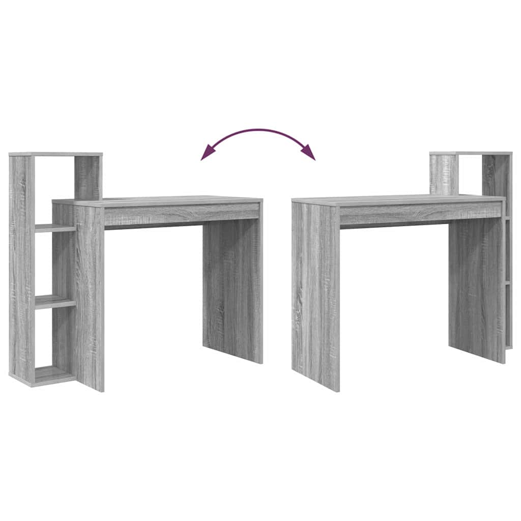 Stol s policom Siva Sonoma 100 x 40 x 90 cm Konstruirano drvo