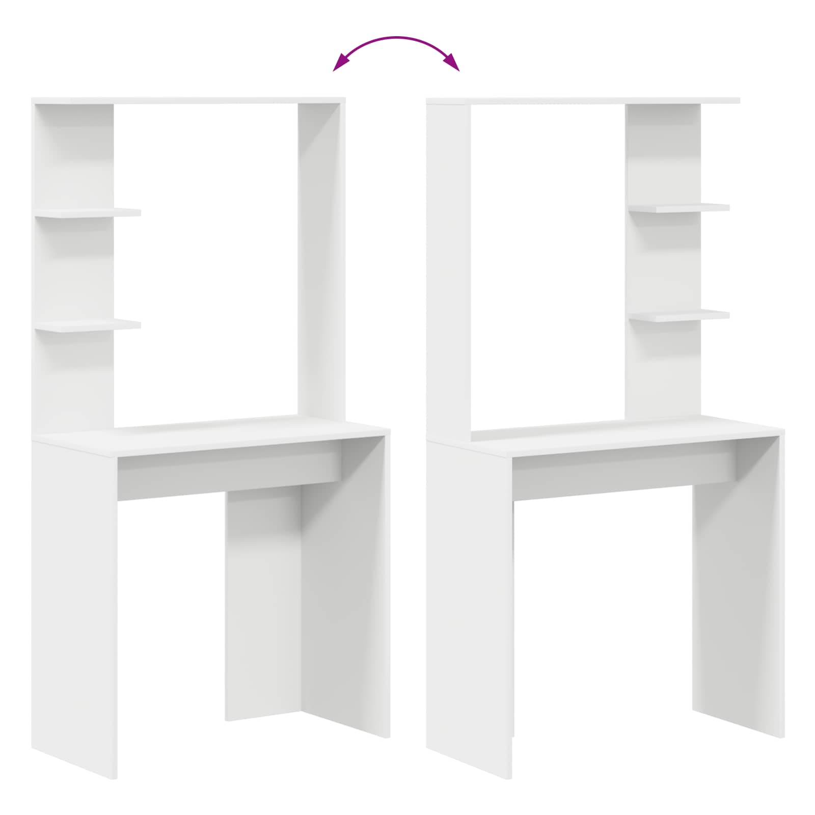 Stol s policom Bijelo 78,5 x 37 x 154,5 cm Konstruirano drvo