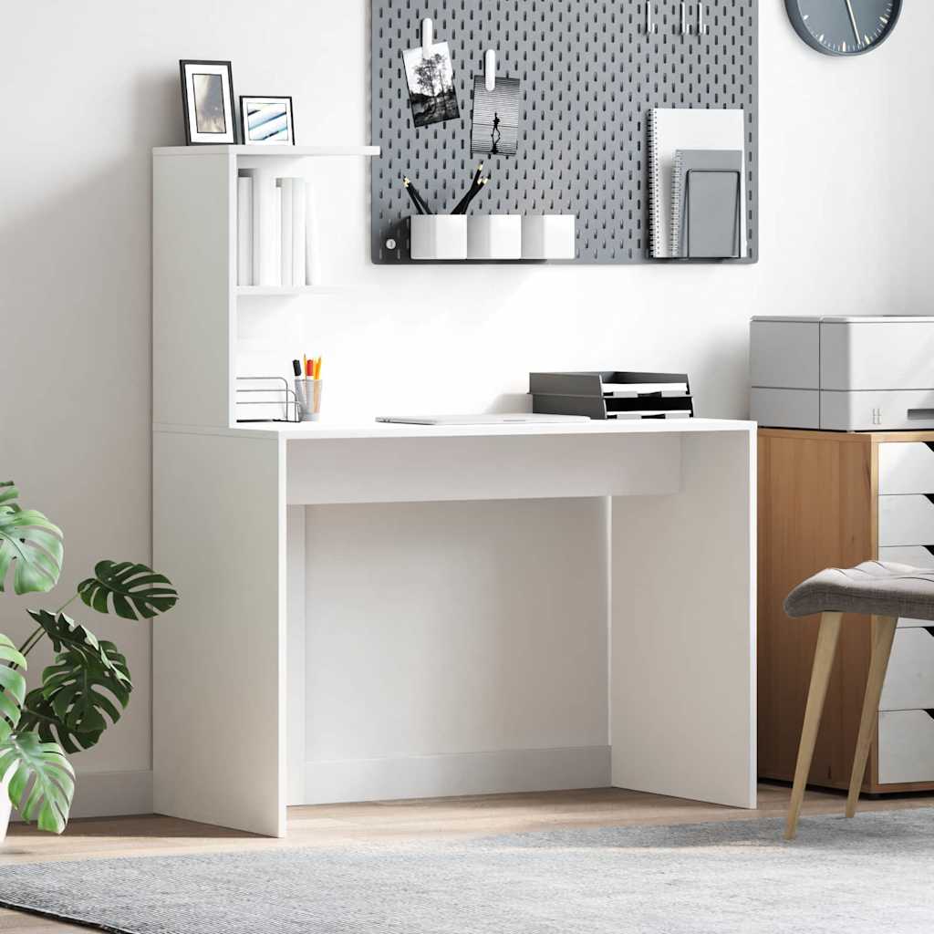Stol s policom Bijelo 102 x 50 x 124 cm Konstruirano drvo
