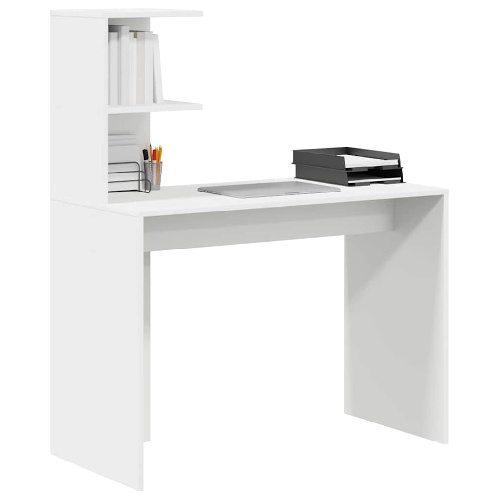 Stol s policom Bijelo 102 x 50 x 124 cm Konstruirano drvo
