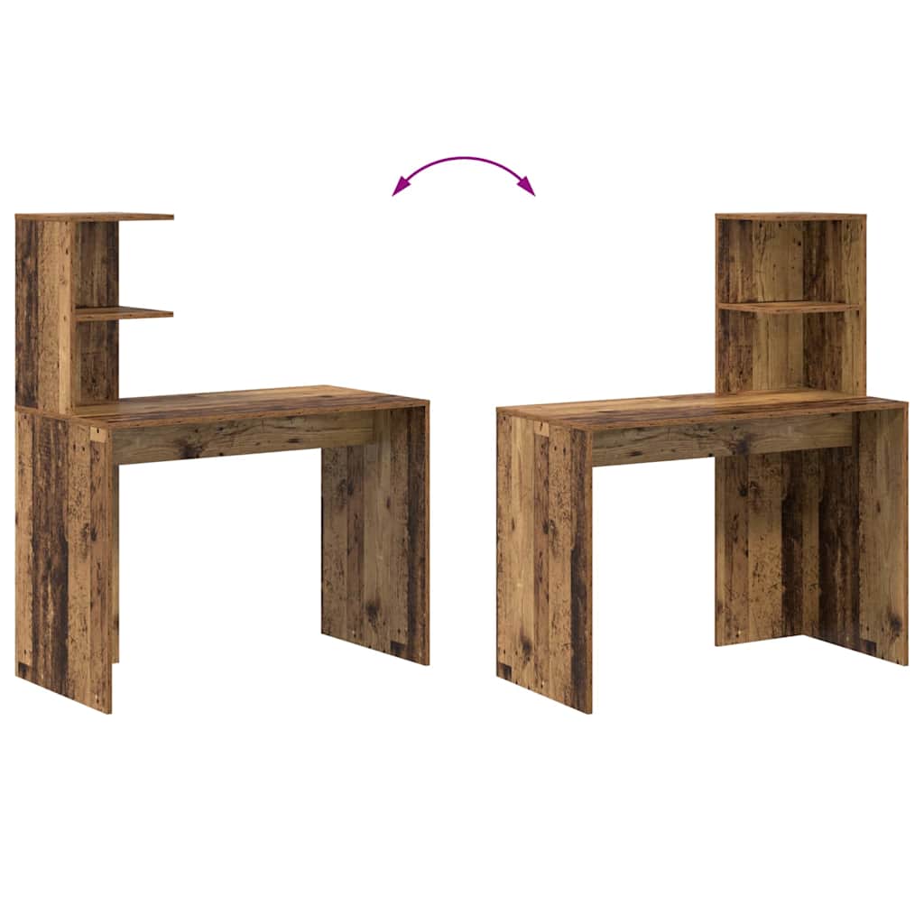 Stol s policom Staro drvo 102 x 50 x 124 cm Konstruirano drvo