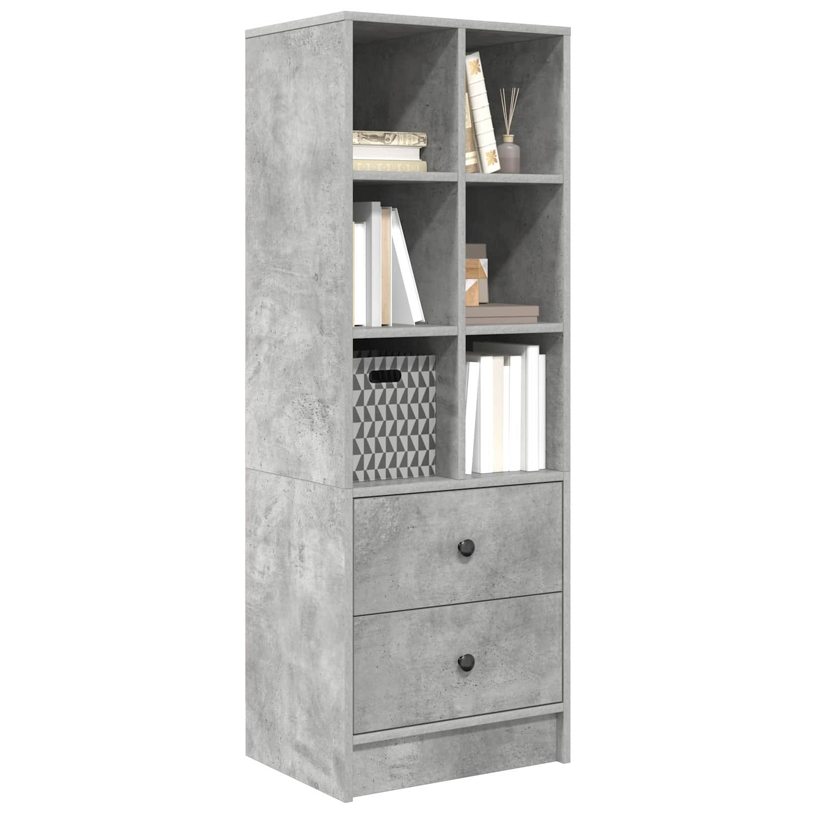 Highboard s ladicama Betonski sivi 45,5 x 34 x 127 cm