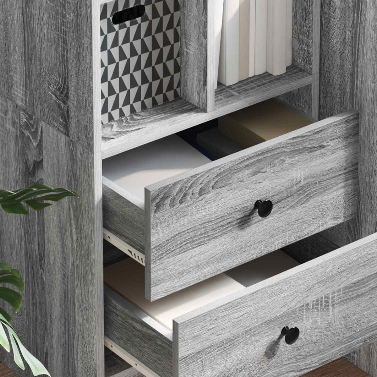 Highboard s ladicama Siva Sonoma 45,5 x 34 x 127 cm