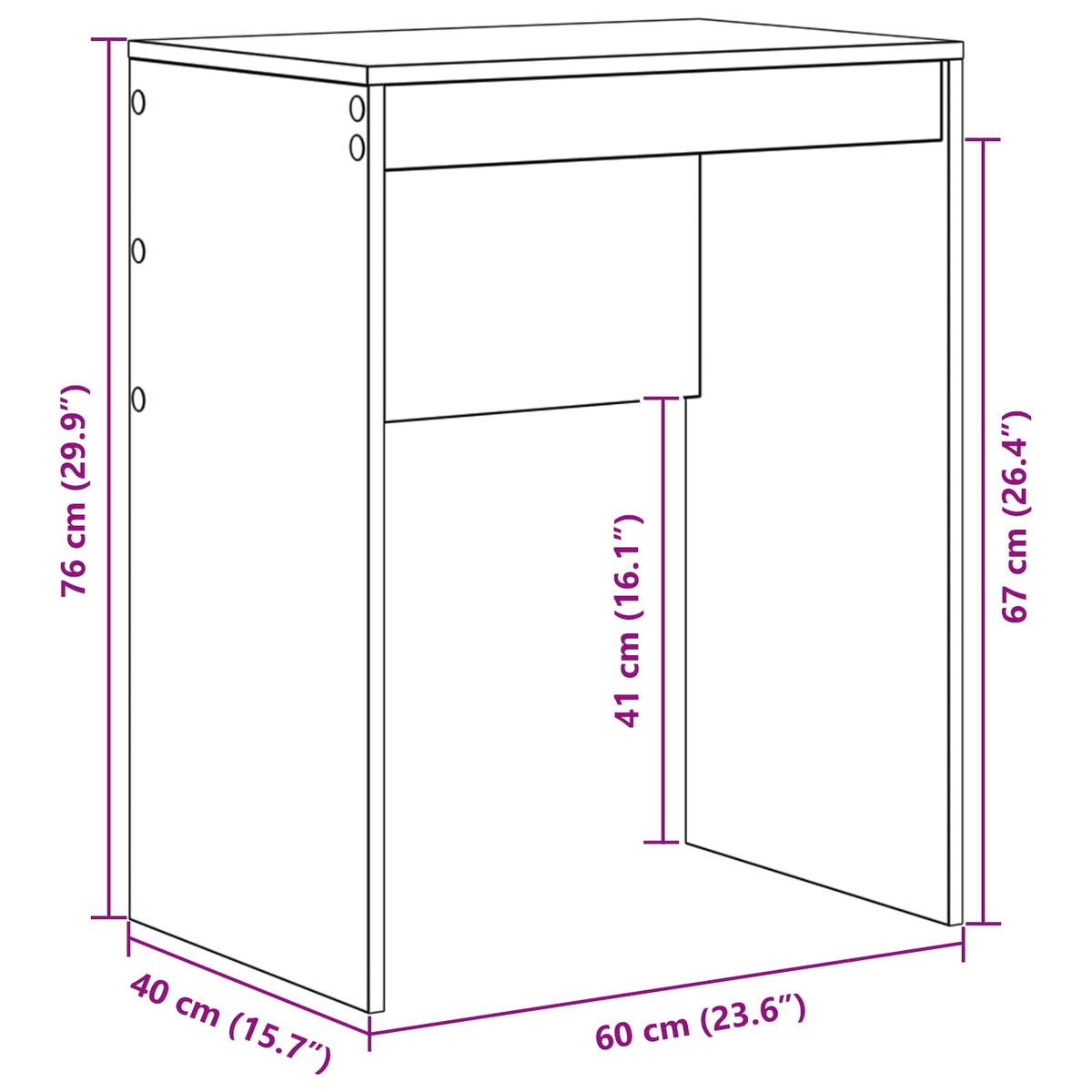 Stol Bijelo 60 x 40 x 76 cm