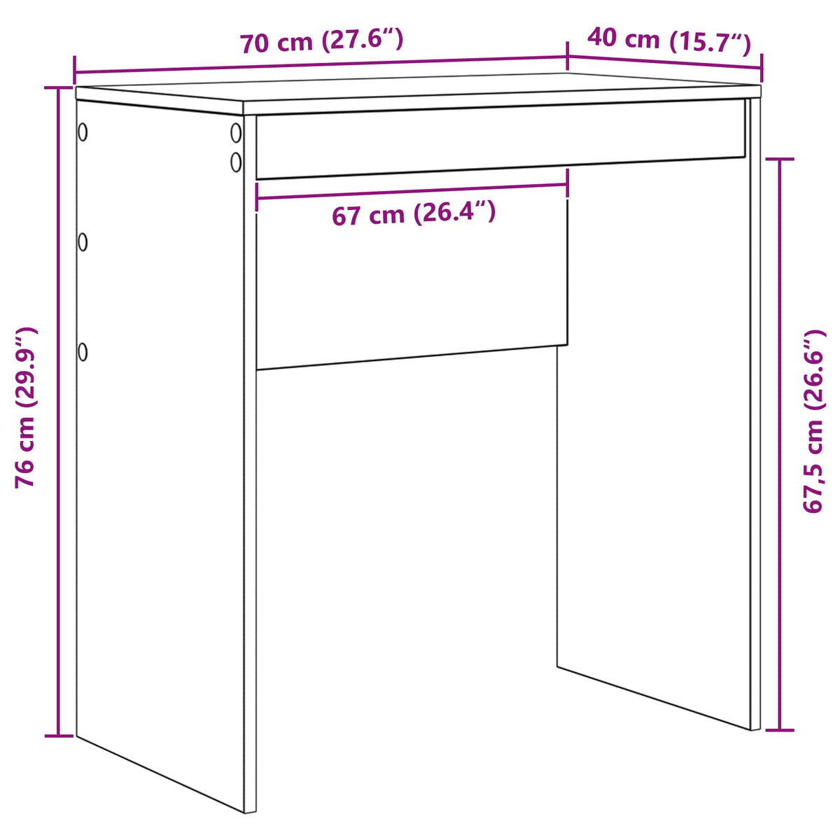 Stol Bijelo 70 x 40 x 76 cm