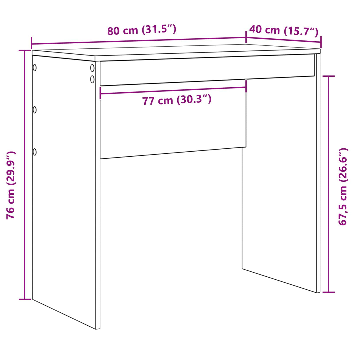 Stol Bijelo 80 x 40 x 76 cm