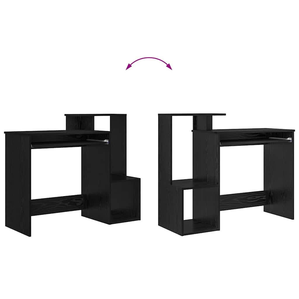 Stol s ladicama Crni hrast 106 x 41 x 88.5 cm Konstruirano drvo